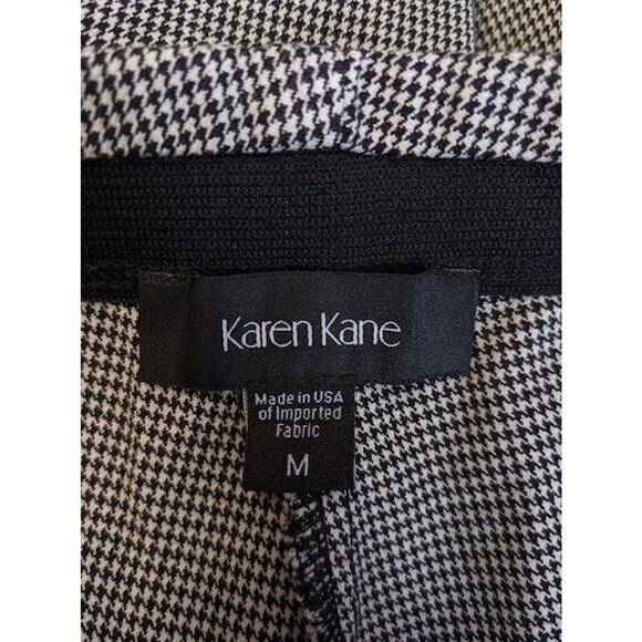 Karen Kane Womens Size Medium Flare Leg Pants Black White Houndstooth Pull On - Picture 4 of 6
